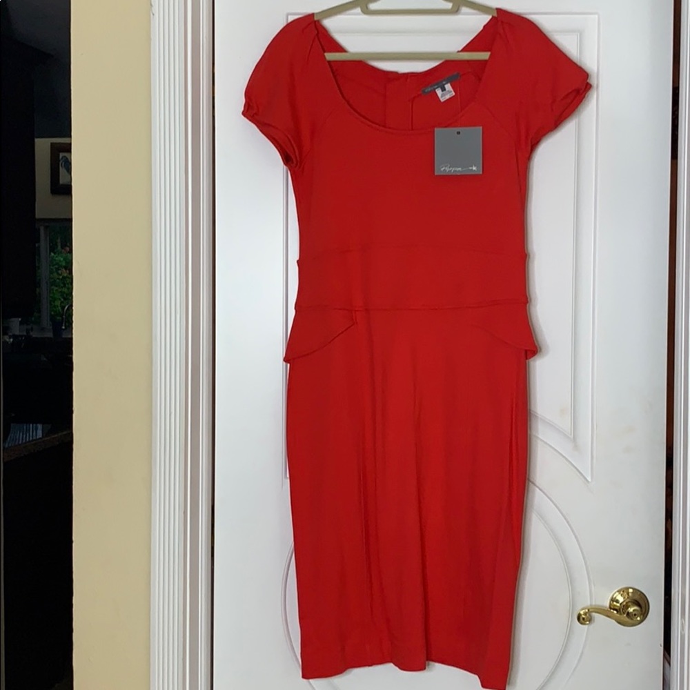 NWT RED Sassy Dress 👗 with cute peplum on sides!